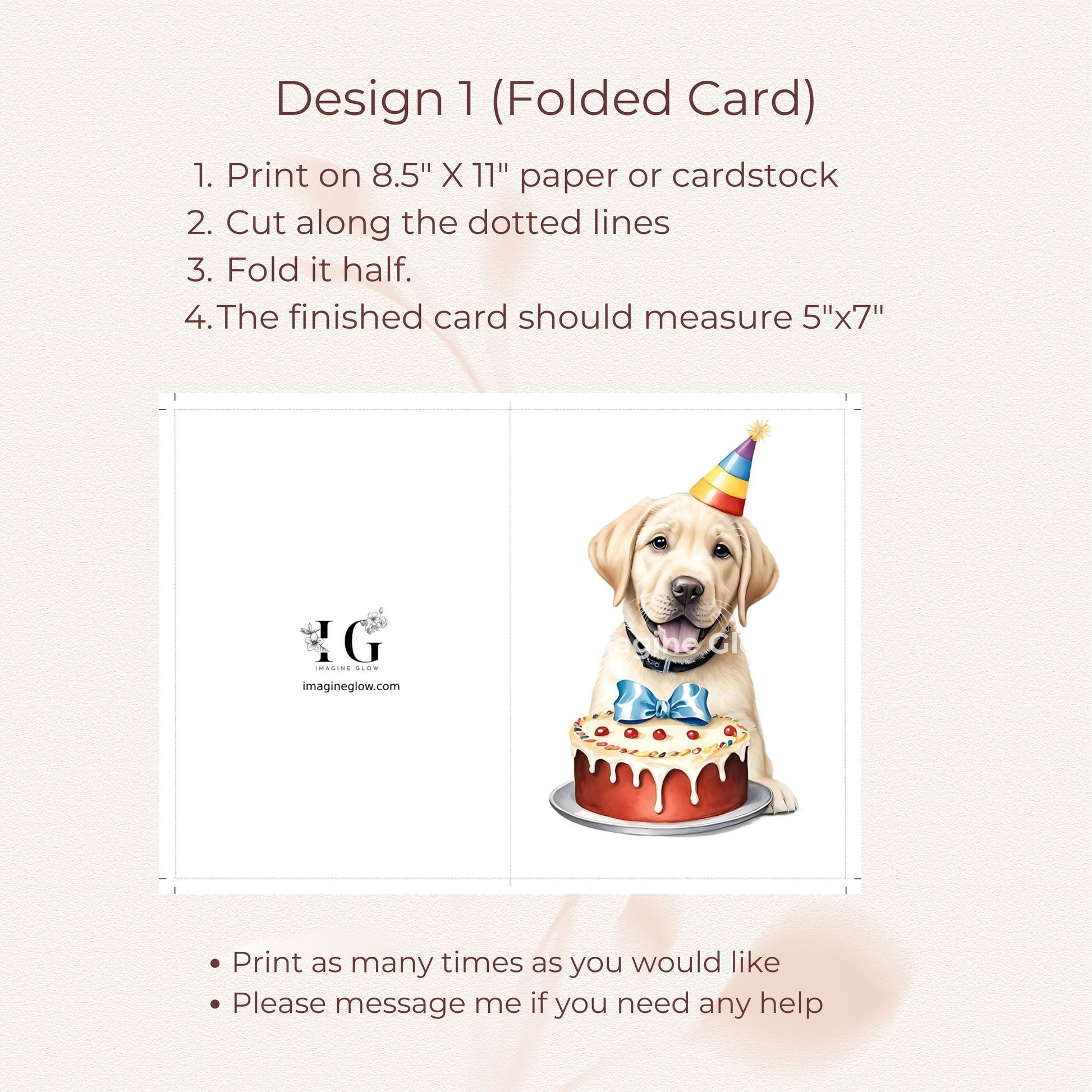 Cute dog-themed birthday card featuring a Retriever