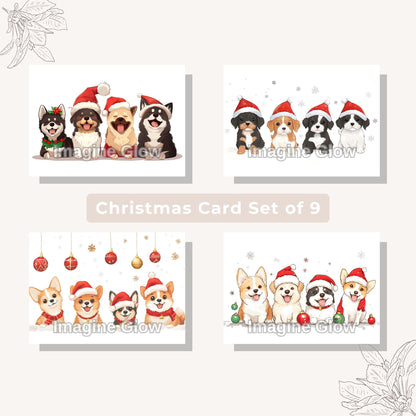 Dog Christmas Card Set A - Pet Holiday Card