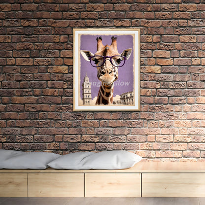 Quirky giraffe glasses art to add charm to your living space