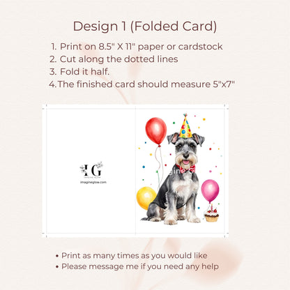 Cute dog-themed birthday card featuring a Schnauzer