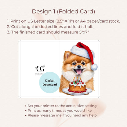 Pomeranian holiday greeting card, perfect for Christmas celebrations.
Digital download Christmas card featuring a Pomeranian dog.
