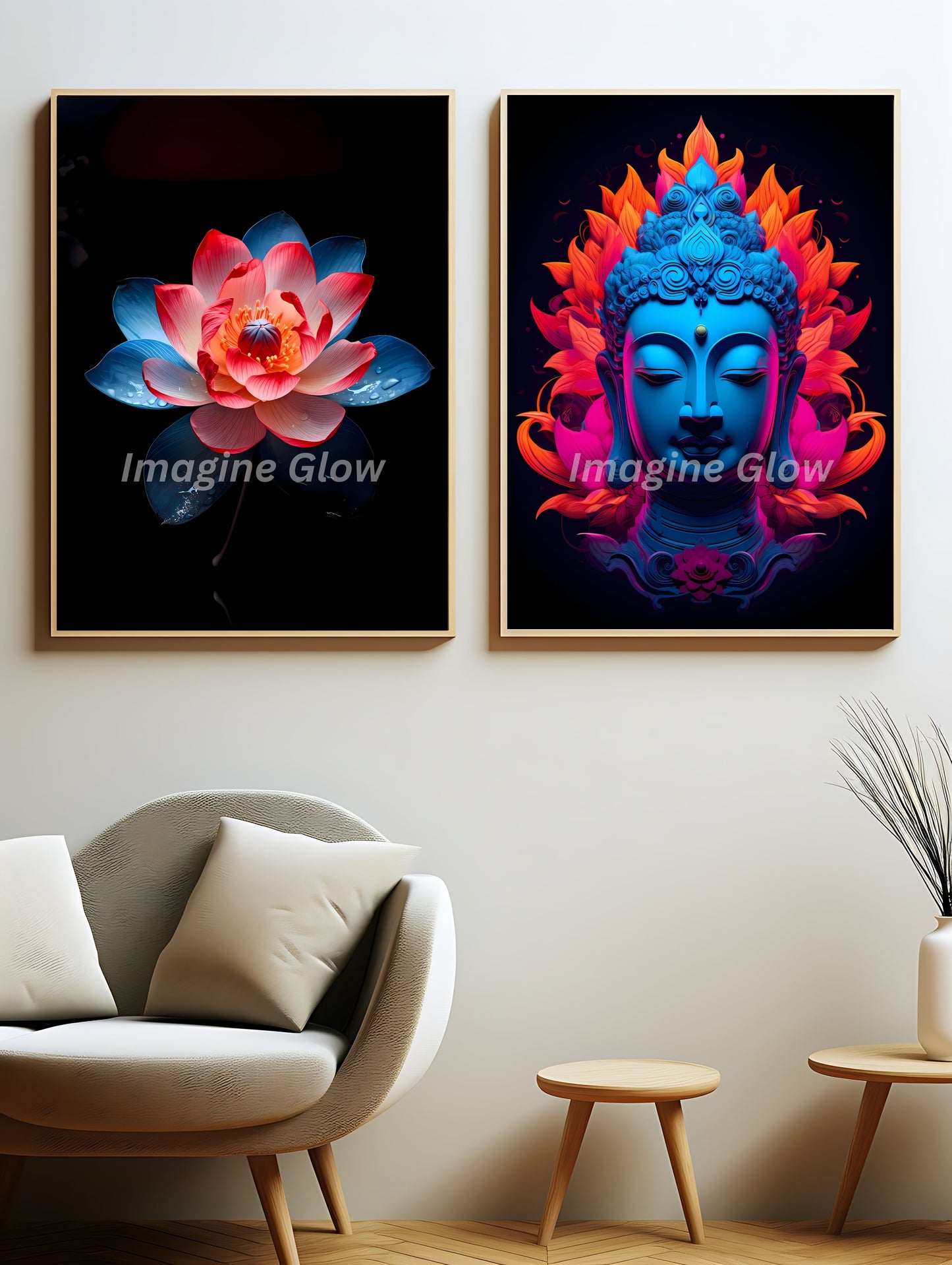 Buddha Lotus Art – Printable Calmness Decor Set of 2