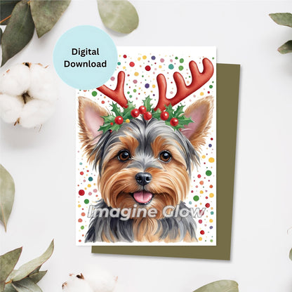 Yorkshire Terrier Christmas Card - Dog Greeting Card