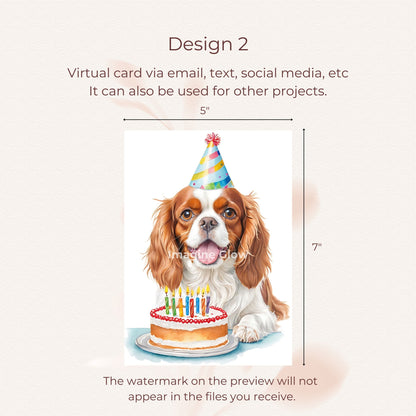 Adorable Cavalier King Charles Spaniel Dog Birthday Card for making birthdays memorable.