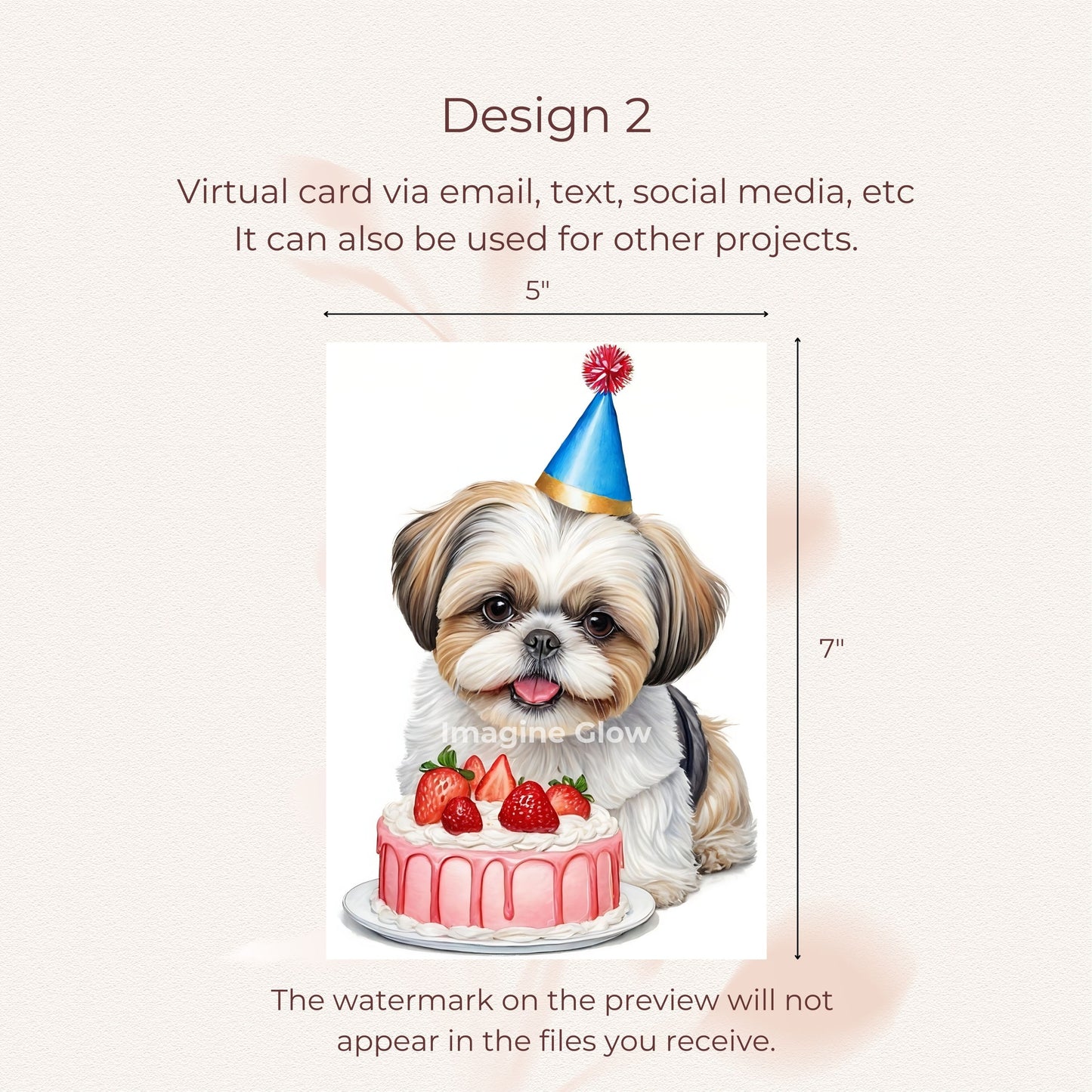 Heartwarming birthday card perfect for Shih Tzu lovers and pet owners