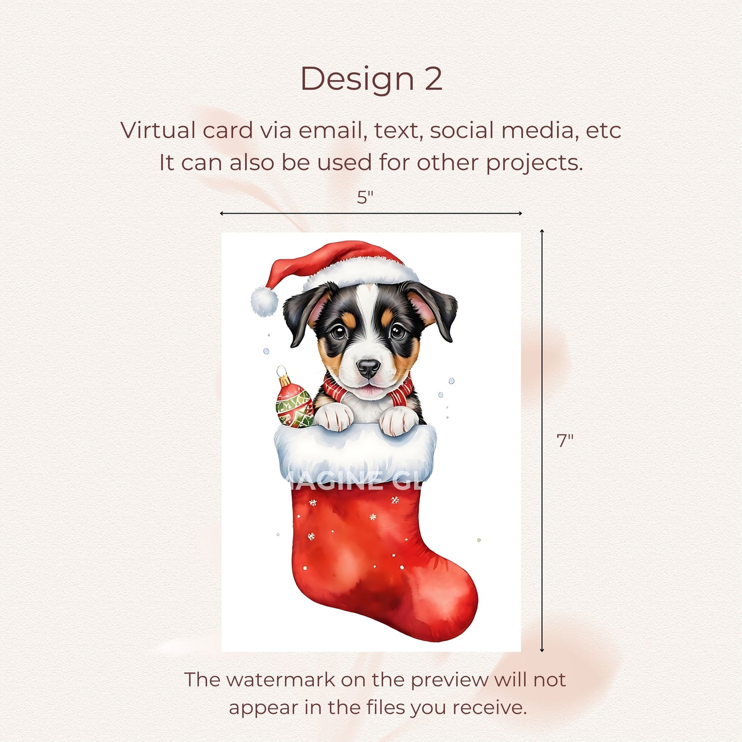 Digital dog Christmas cards, showcasing charming holiday scenes with dogs.
