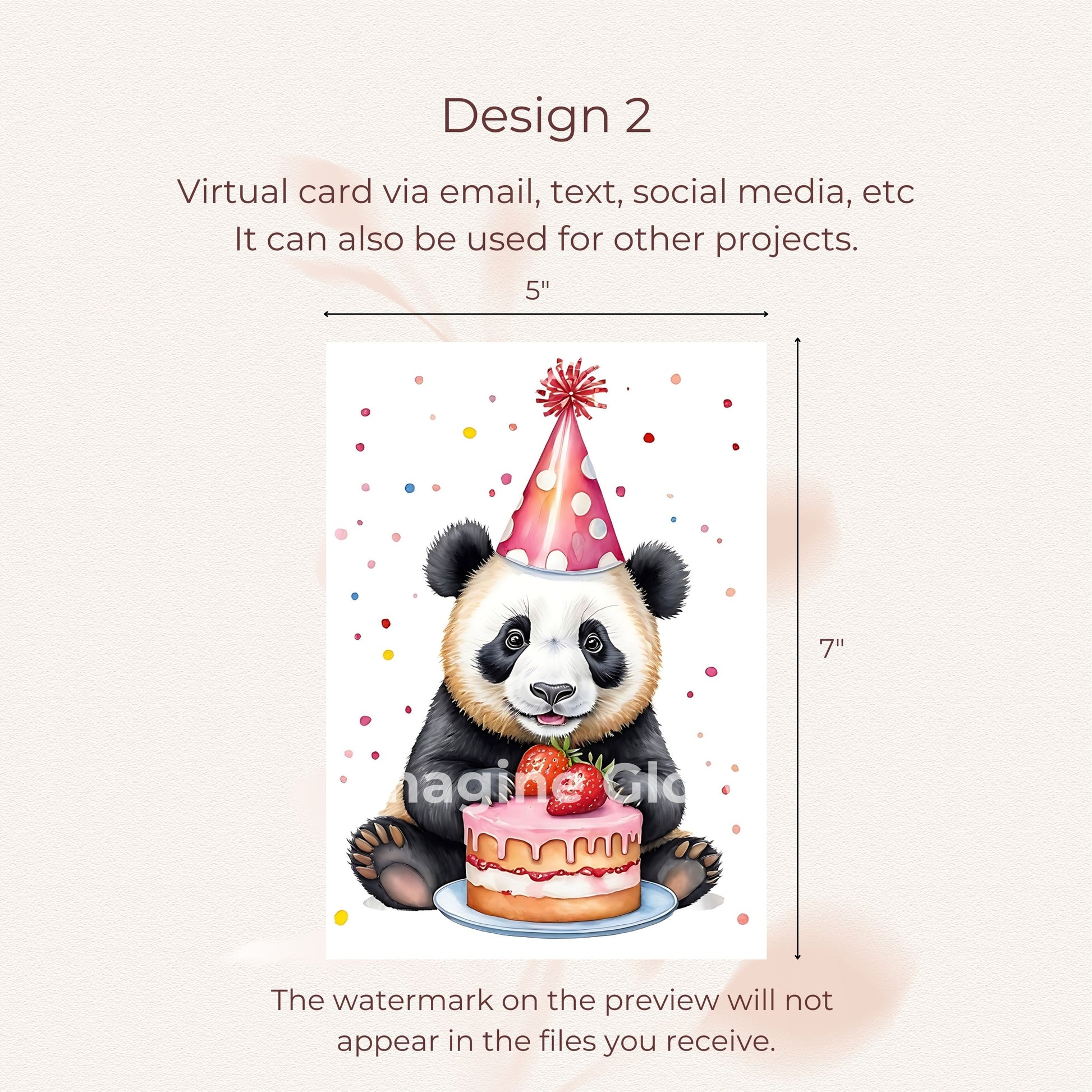 Charming panda-themed birthday card, perfect for celebrating a special day.
Fun and playful panda birthday card, great for friends, family, or children.