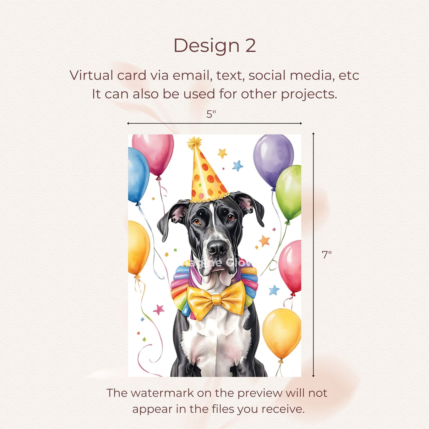 Printable card for dog lovers celebrating a birthday