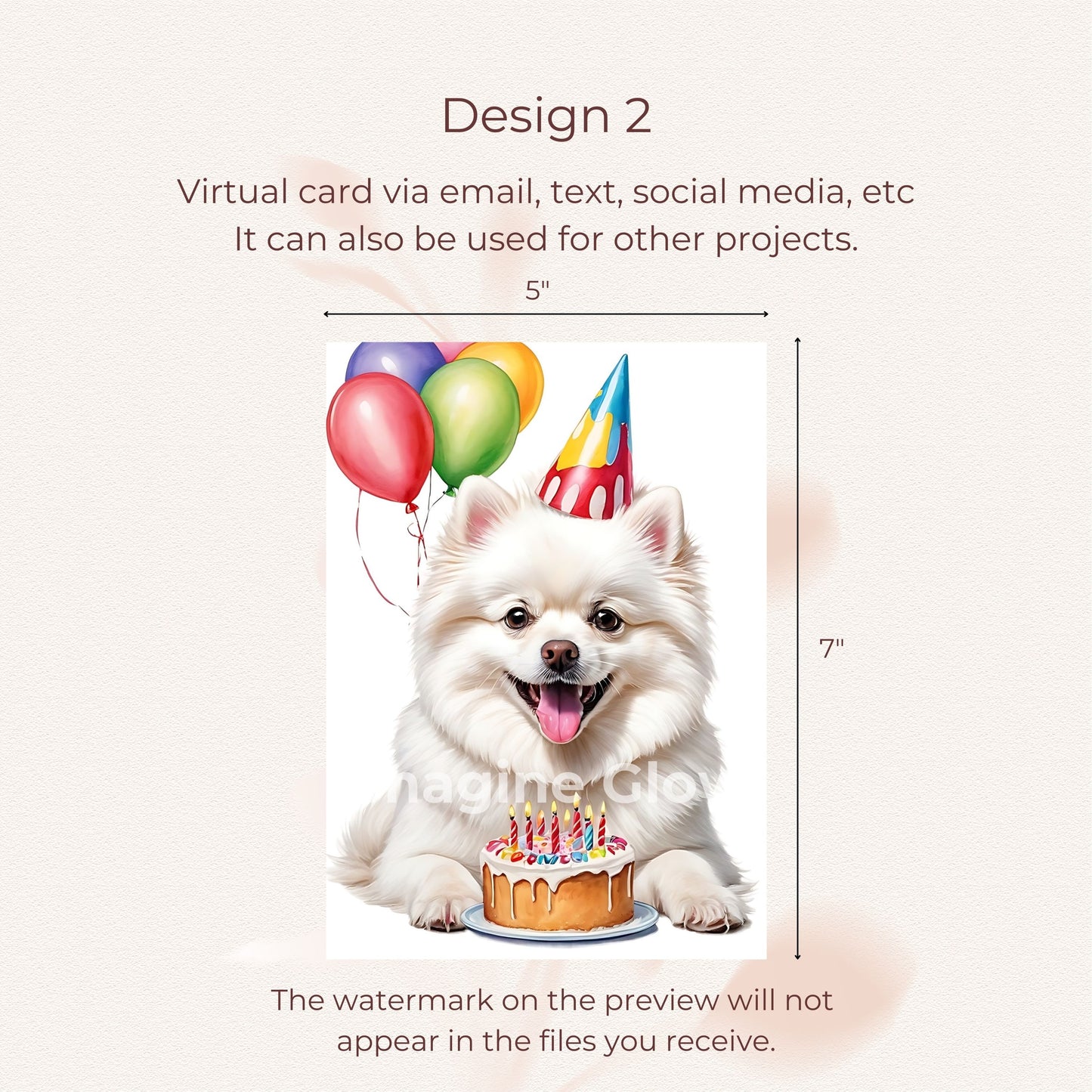 Charming white Pomeranian birthday card ideal for friends and family.
Heartwarming birthday card featuring a fluffy white Pomeranian.