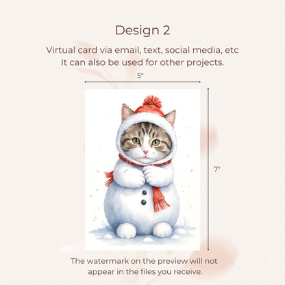 Unique cat-themed Christmas card designs, perfect for festive celebrations.