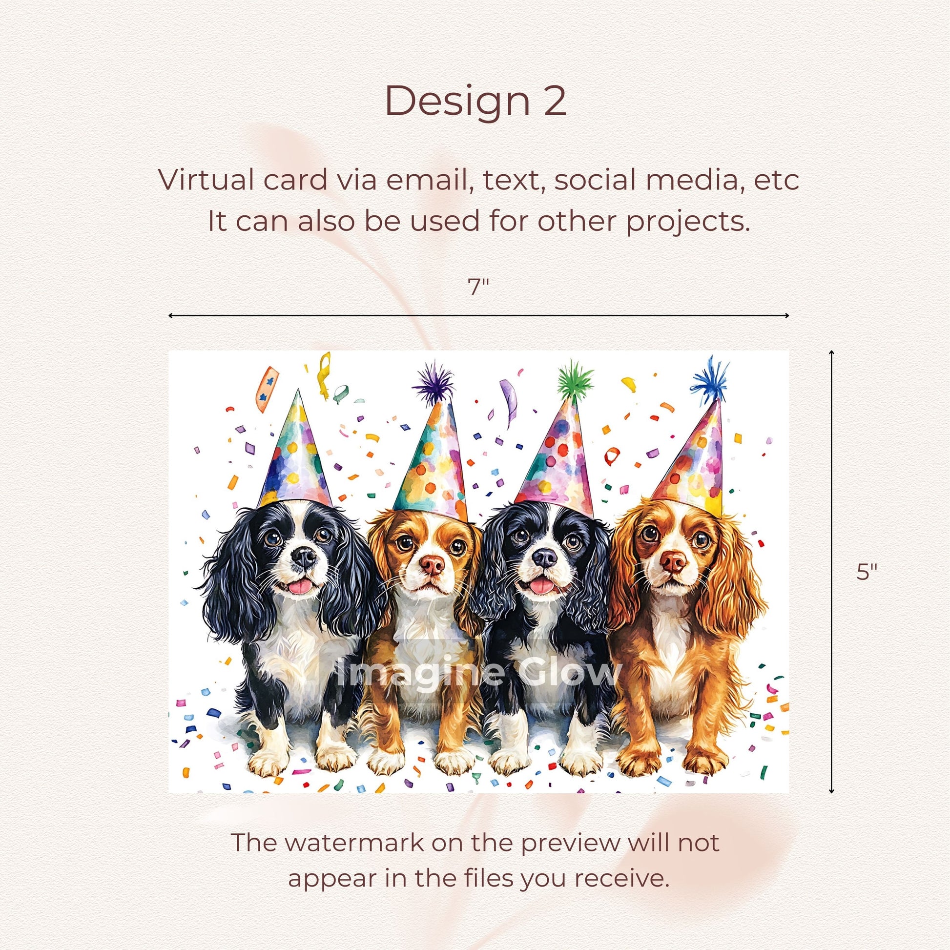 Charles Spaniel design, ideal for birthday parties.