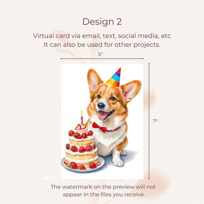 Fun birthday card perfect for Welsh Corgi lovers and pet owners