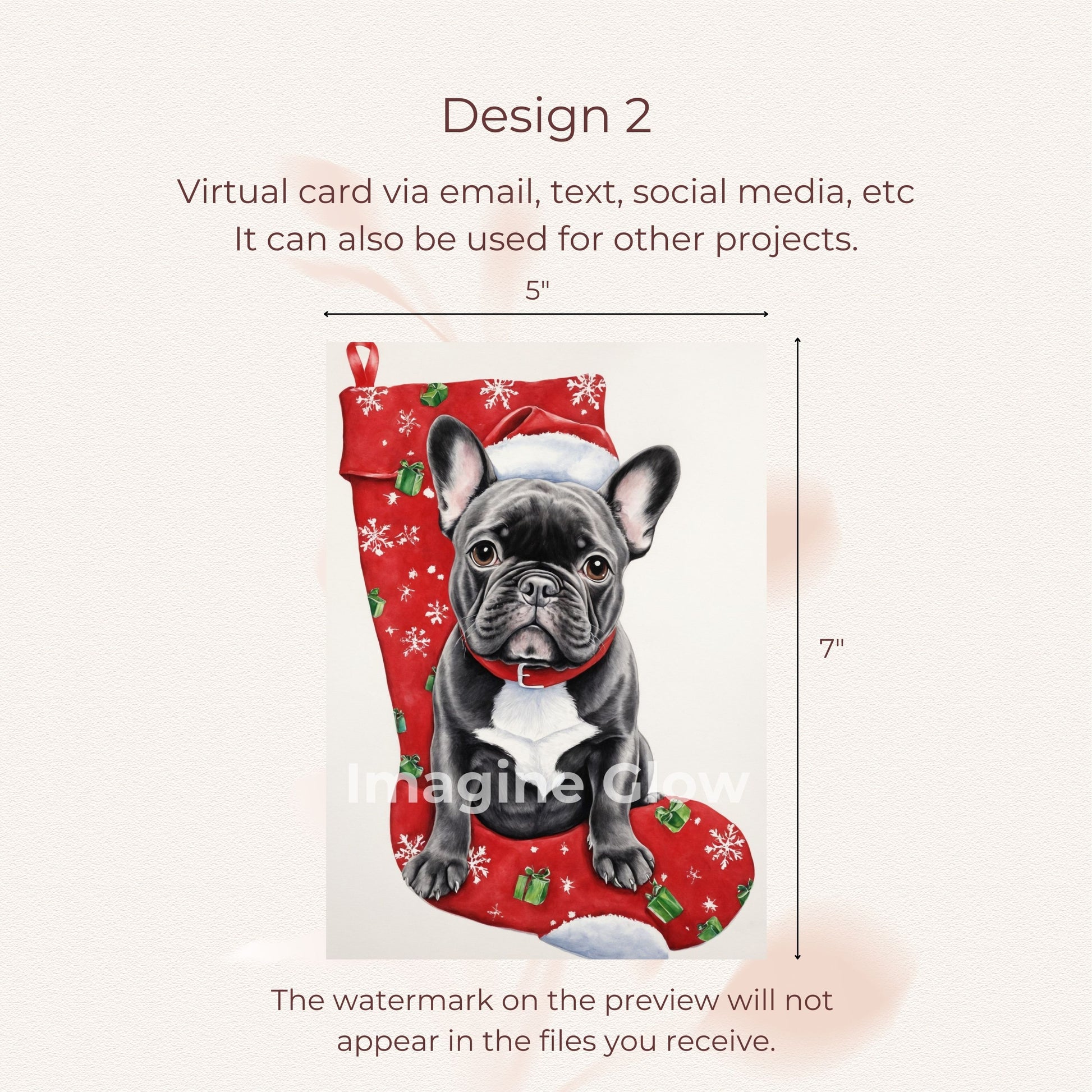 Adorable French Bulldog Christmas card, available as a digital download for easy printing.
Holiday card with a French Bulldog design, perfect for animal lovers during Christmas.
Printable dog-themed Christmas card featuring a festive French Bulldog for holiday 