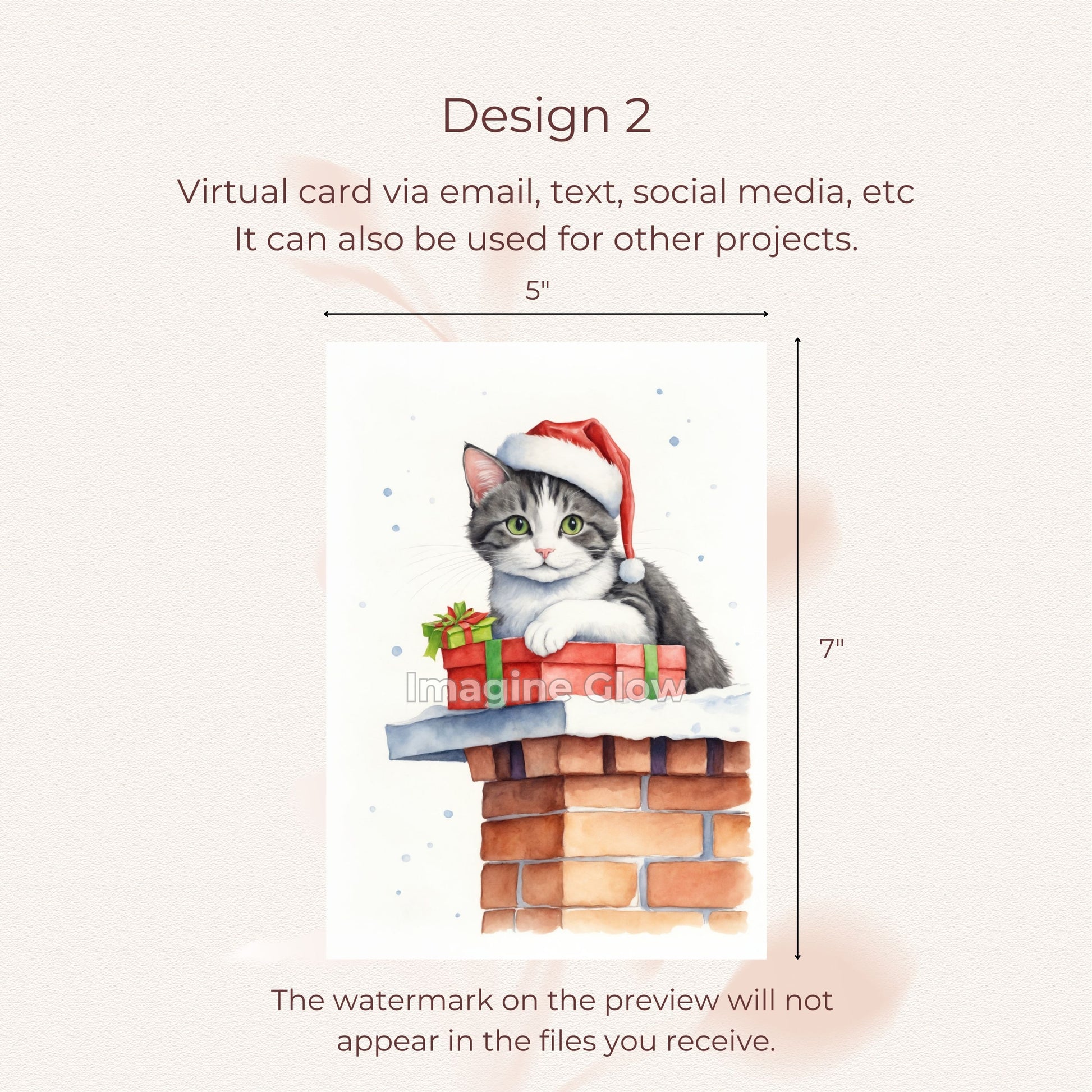 Cat lovers’ Christmas card set with 11 cards featuring pets in costume C, ideal for holiday greetings.