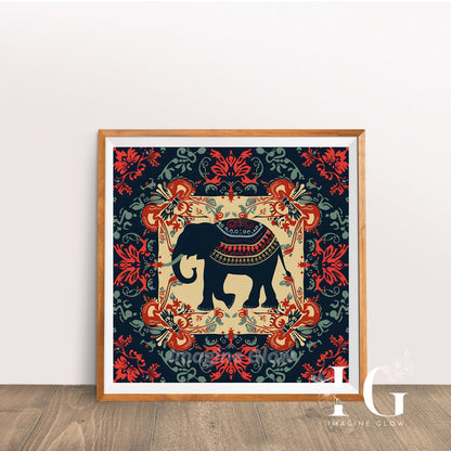 Abstract elephant print for modern home wall decor