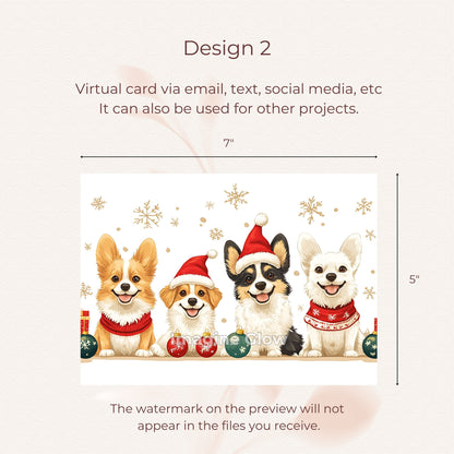 Dog Christmas Card Set A - Pet Holiday Card