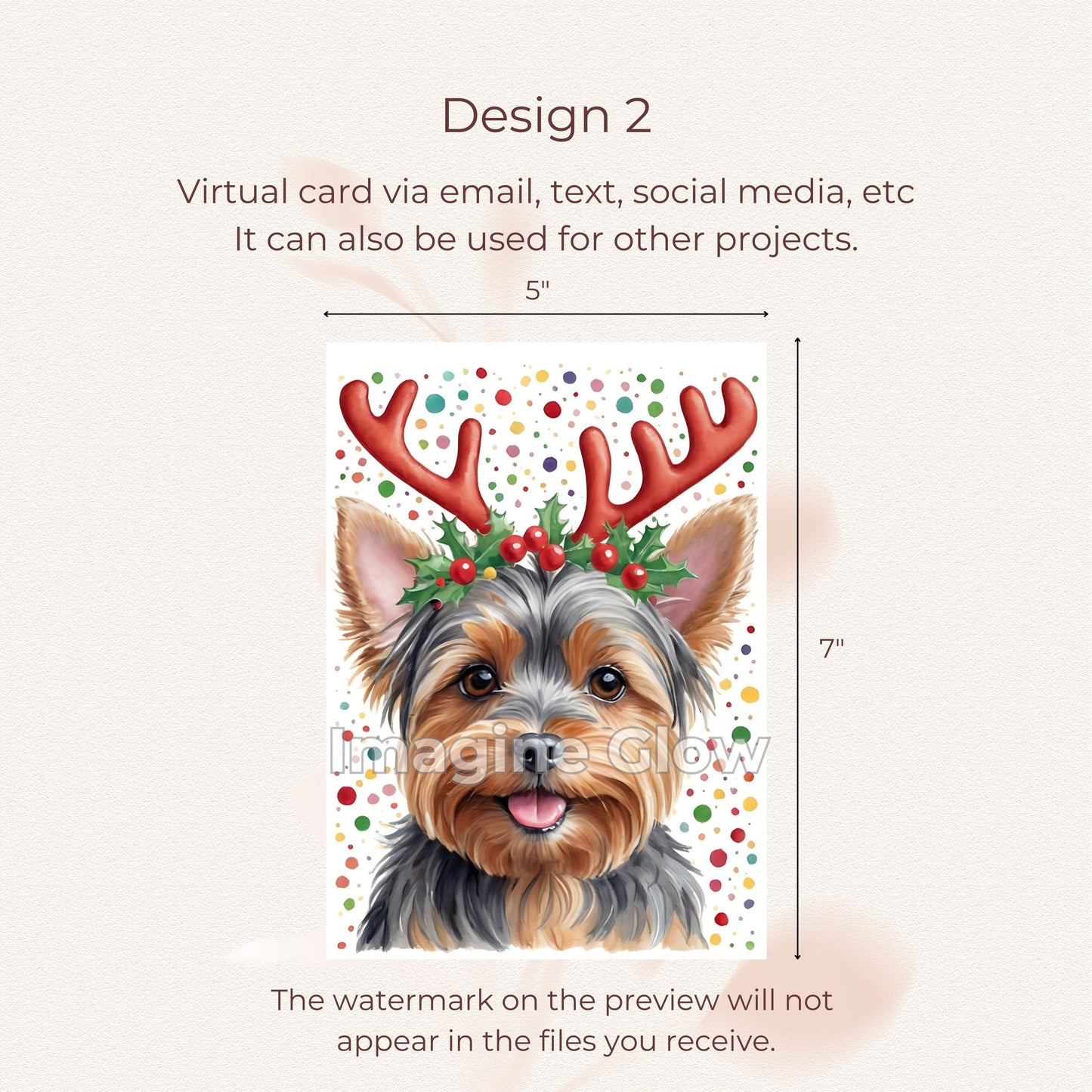 Yorkshire Terrier Christmas Card - Dog Greeting Card