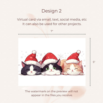 Festive kittens Christmas cards, perfect for sending holiday cheer.