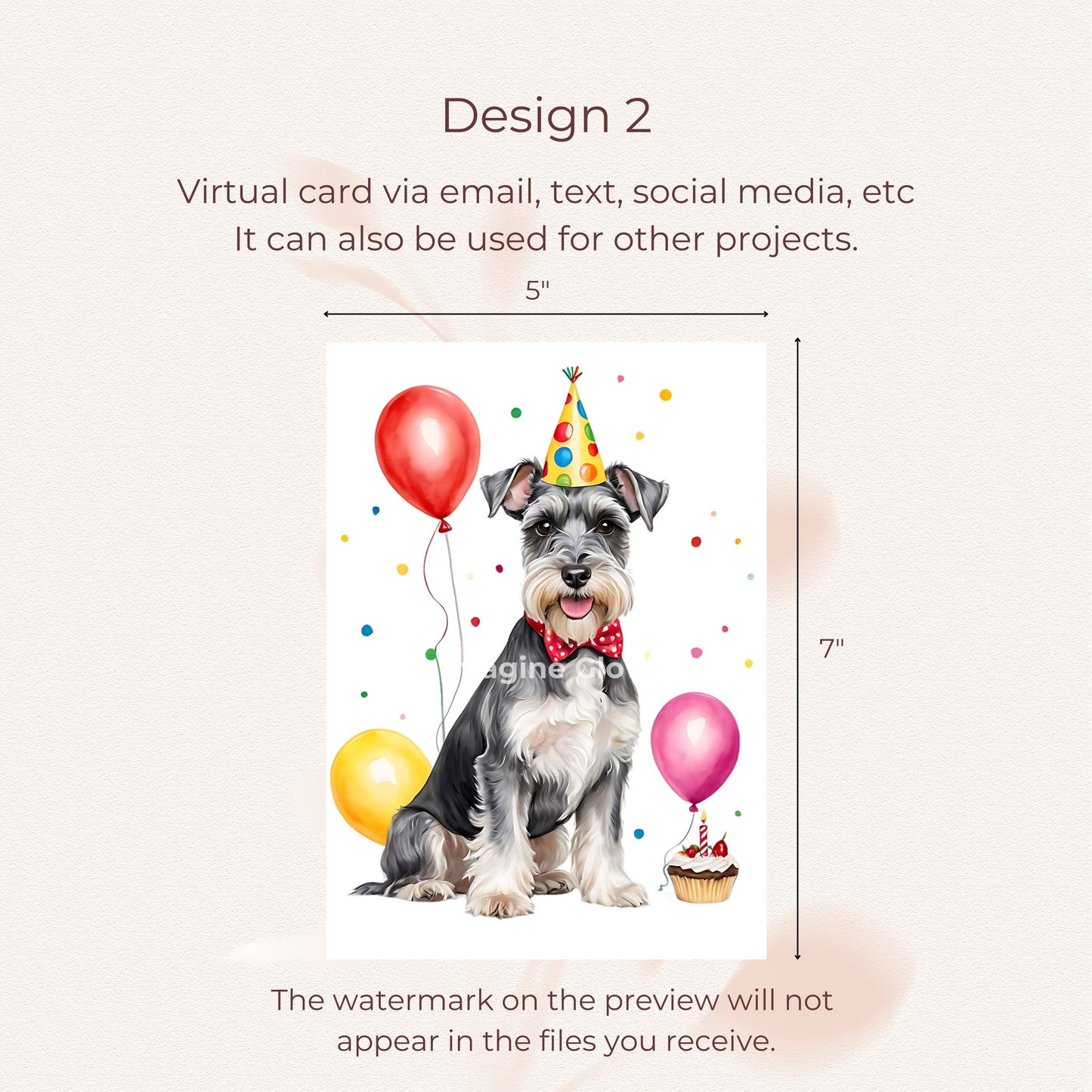 Printable card for dog lovers celebrating a birthday