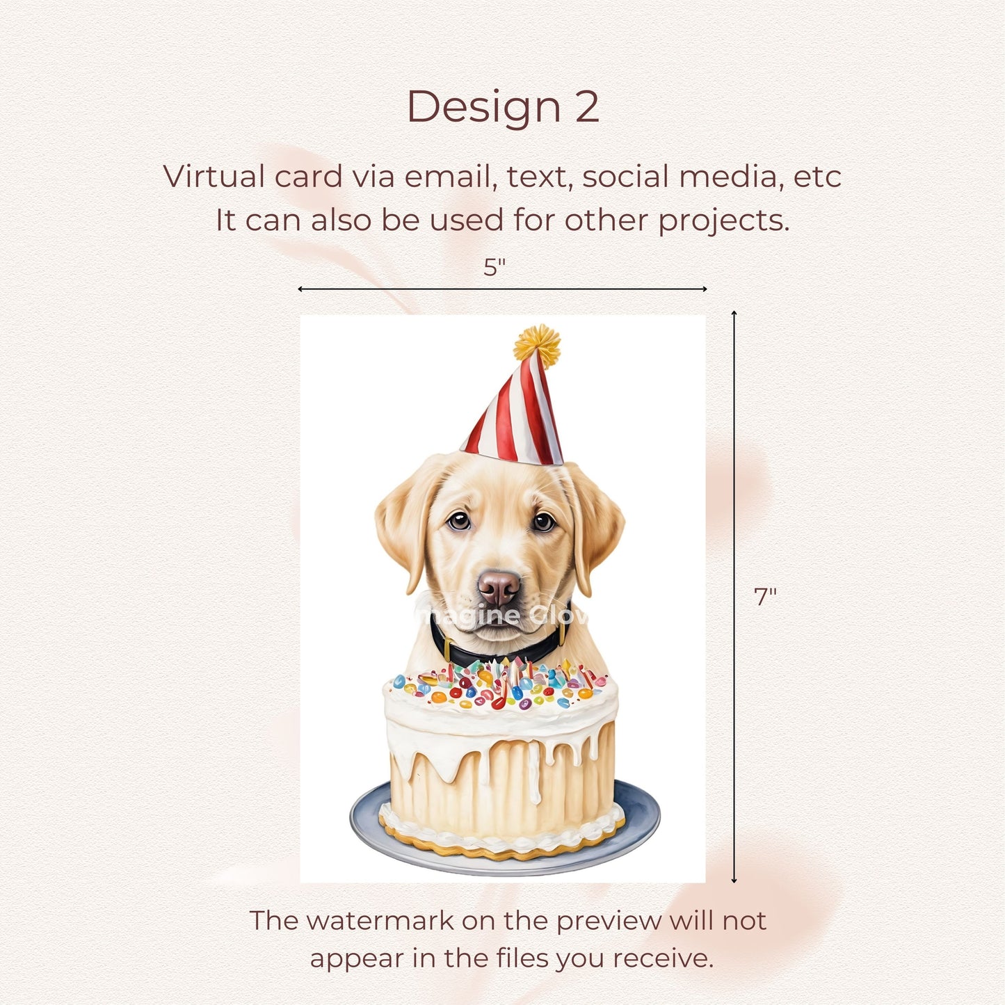 Personalized printable card for dog lovers celebrating a birthday