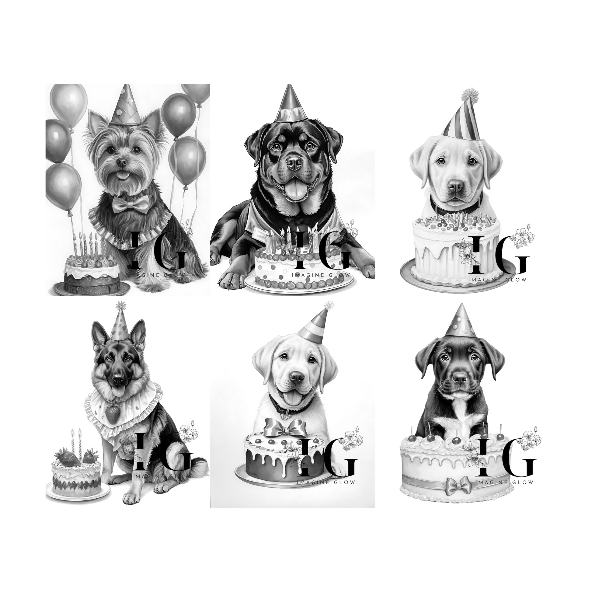 Engaging birthday dog printable coloring pages for both kids and adults.