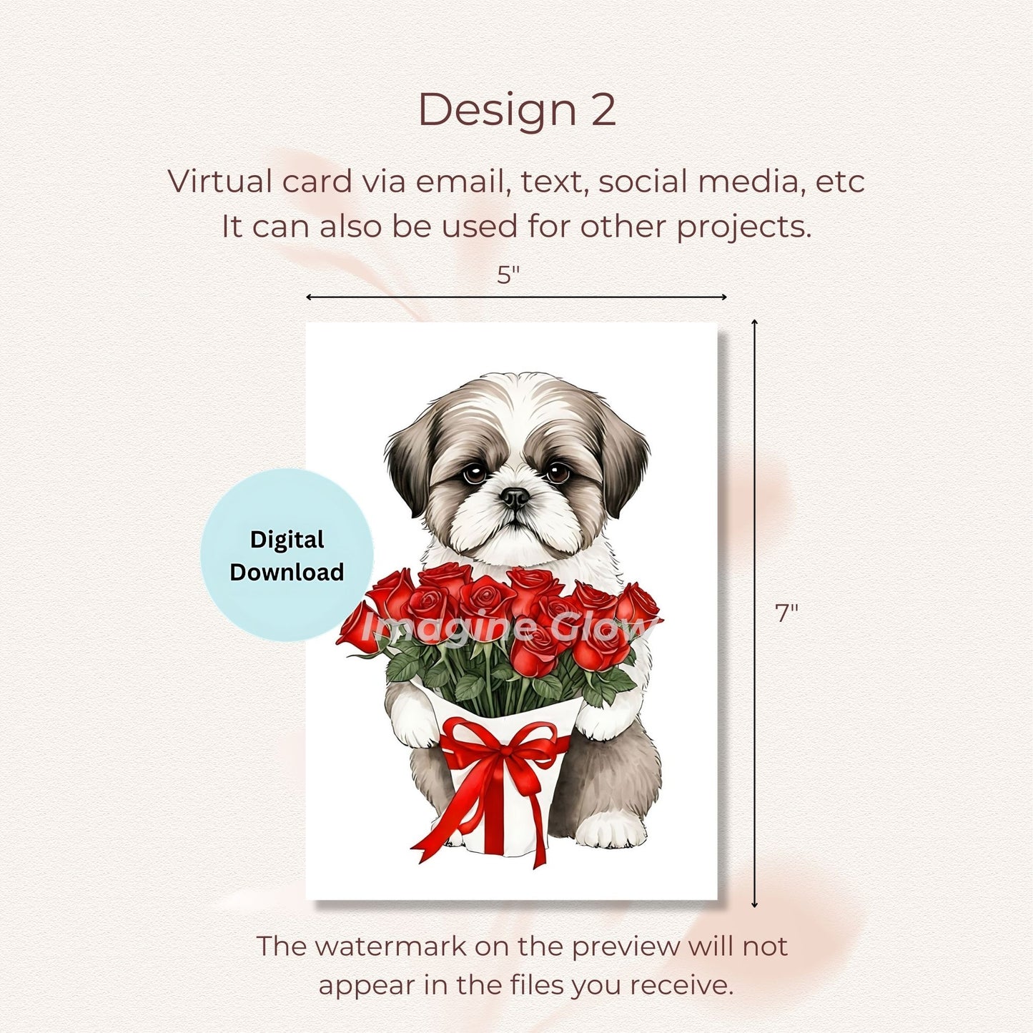 Heartfelt Greeting Card featuring a Shih Tzu design.