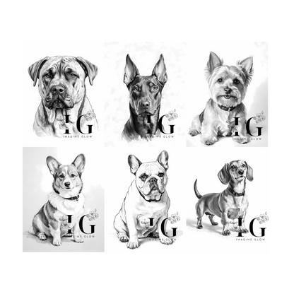 Cane Corso, Doberman Pinscher, Yorkshire Terrier, Pembroke Welsh Corgi, French Bulldog, Dachshund, coloring pages