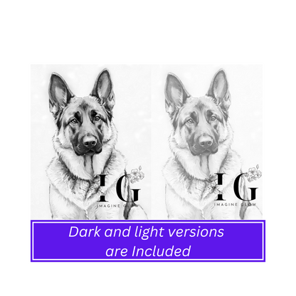 German Shepherd, color pages