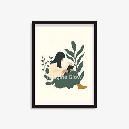 Abstract reading art print, ideal for reading nook decor