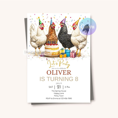 Farm animal party invitation for kids
Editable barnyard birthday invite template
