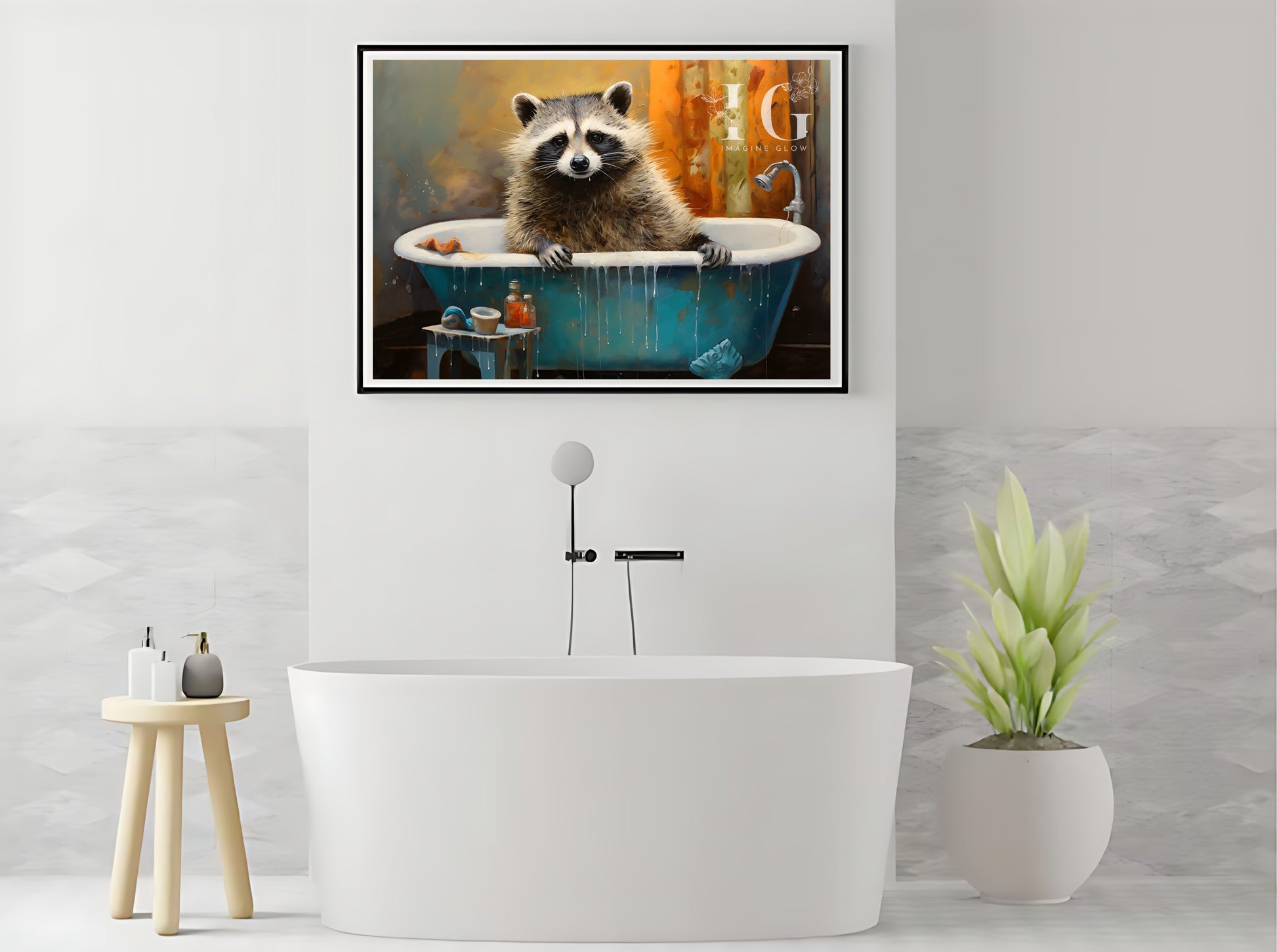 Unique printable gift for raccoon lovers and fans of whimsical decor