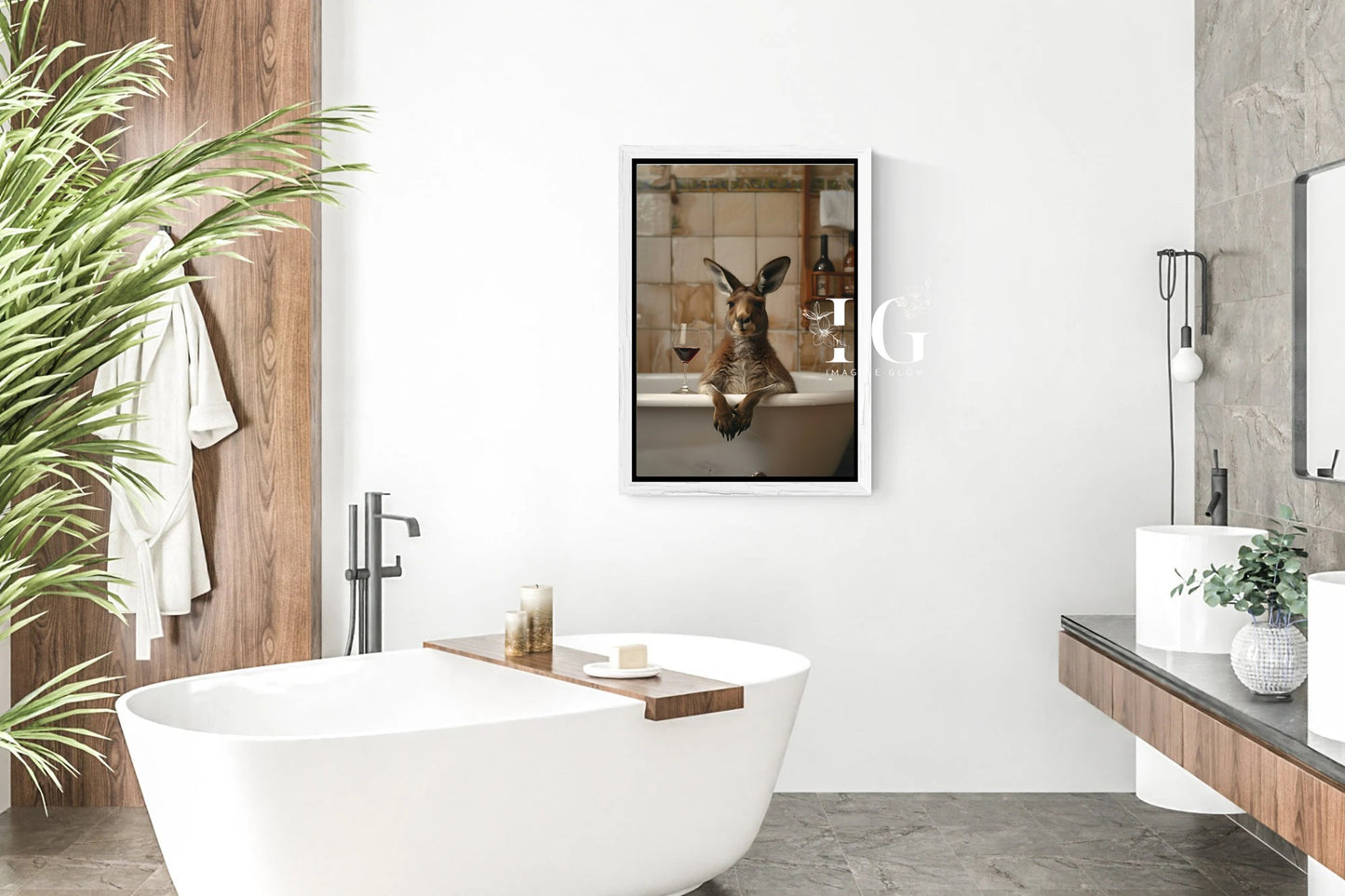 Kangaroo in the bathtub - Bathroom Wall Decor