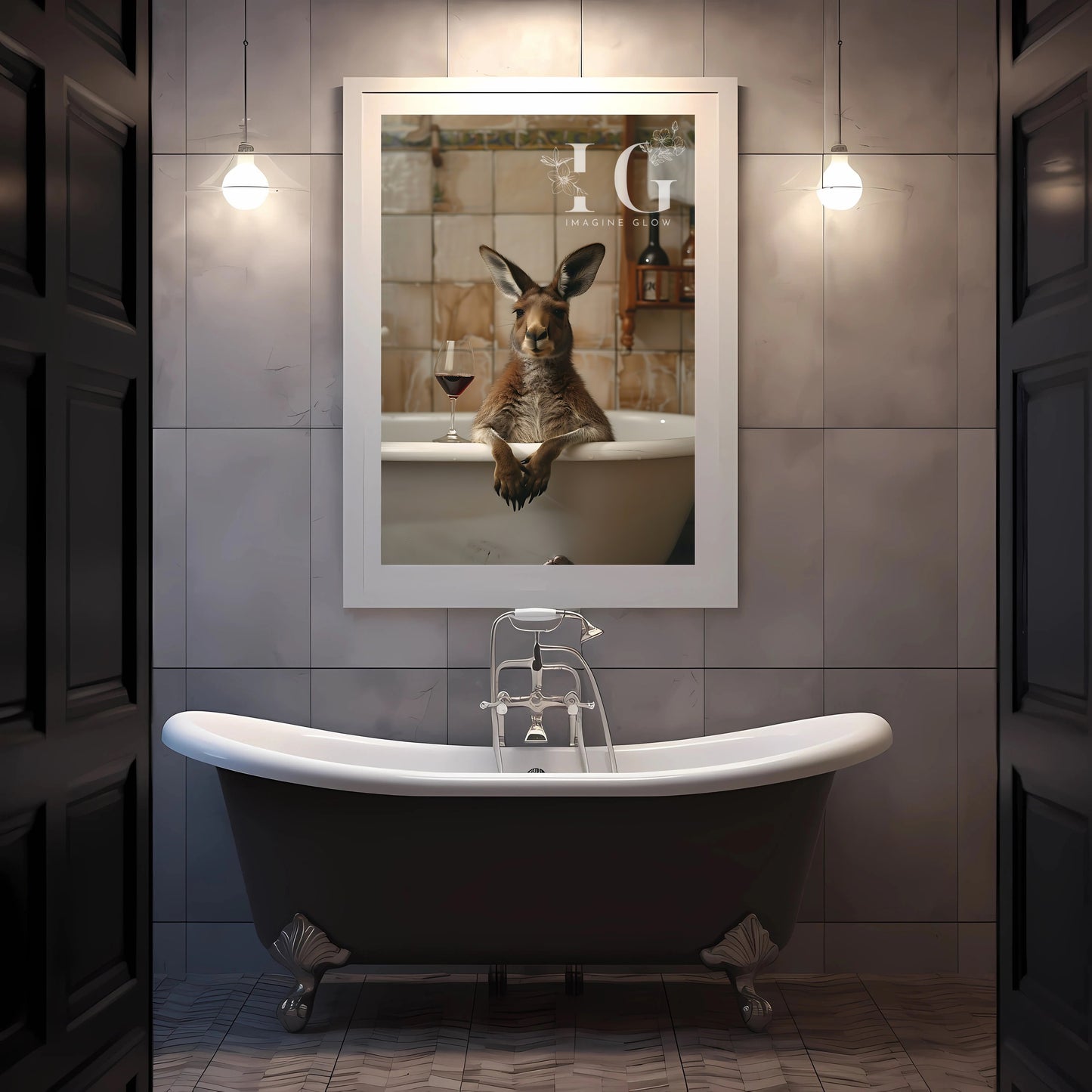 Kangaroo in the bathtub - Bathroom Wall Decor