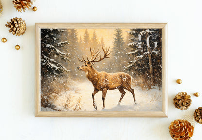 Winter landscape with reindeer to add seasonal charm to your space