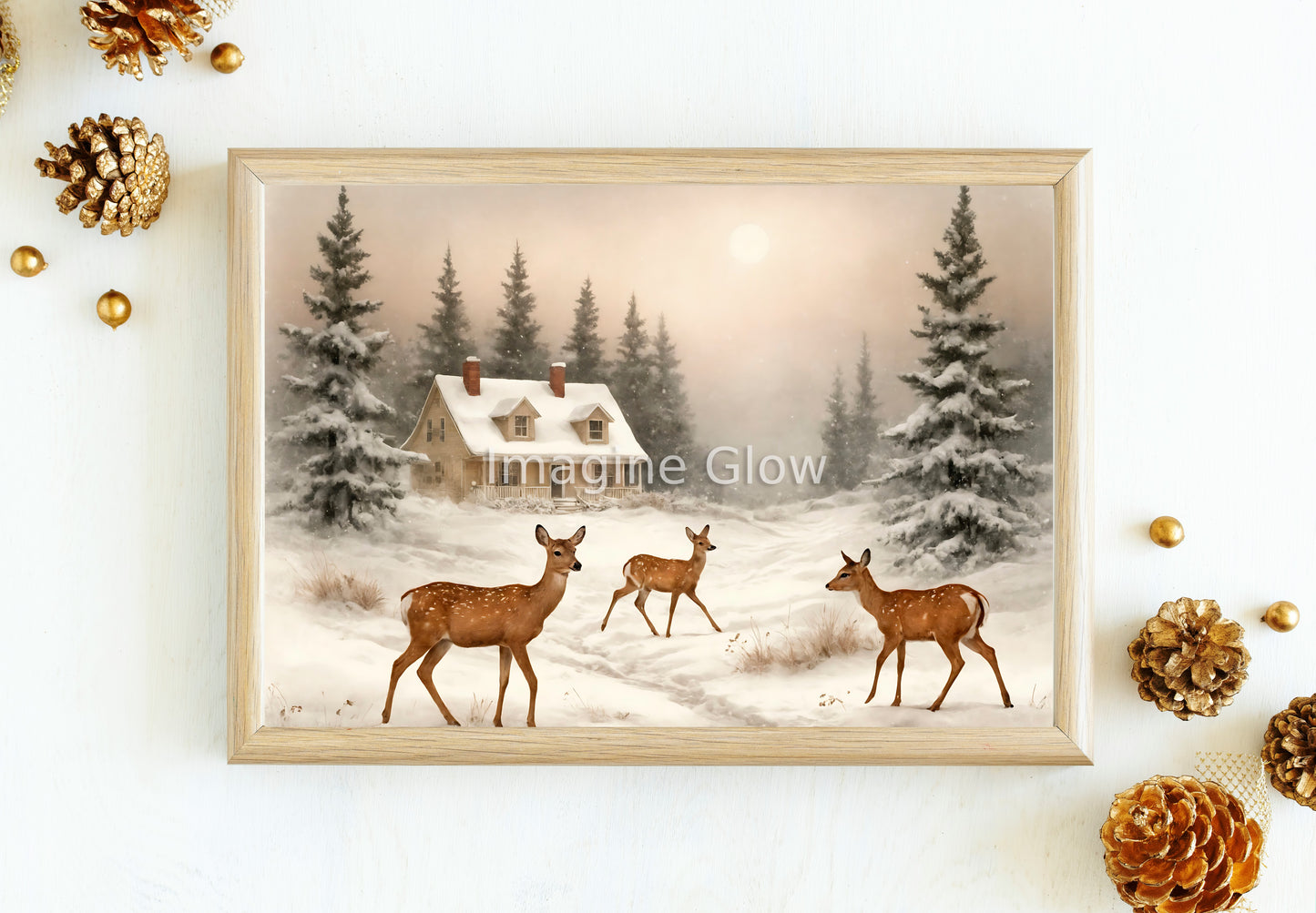 Charming winter wall decor showcasing a playful snowy landscape