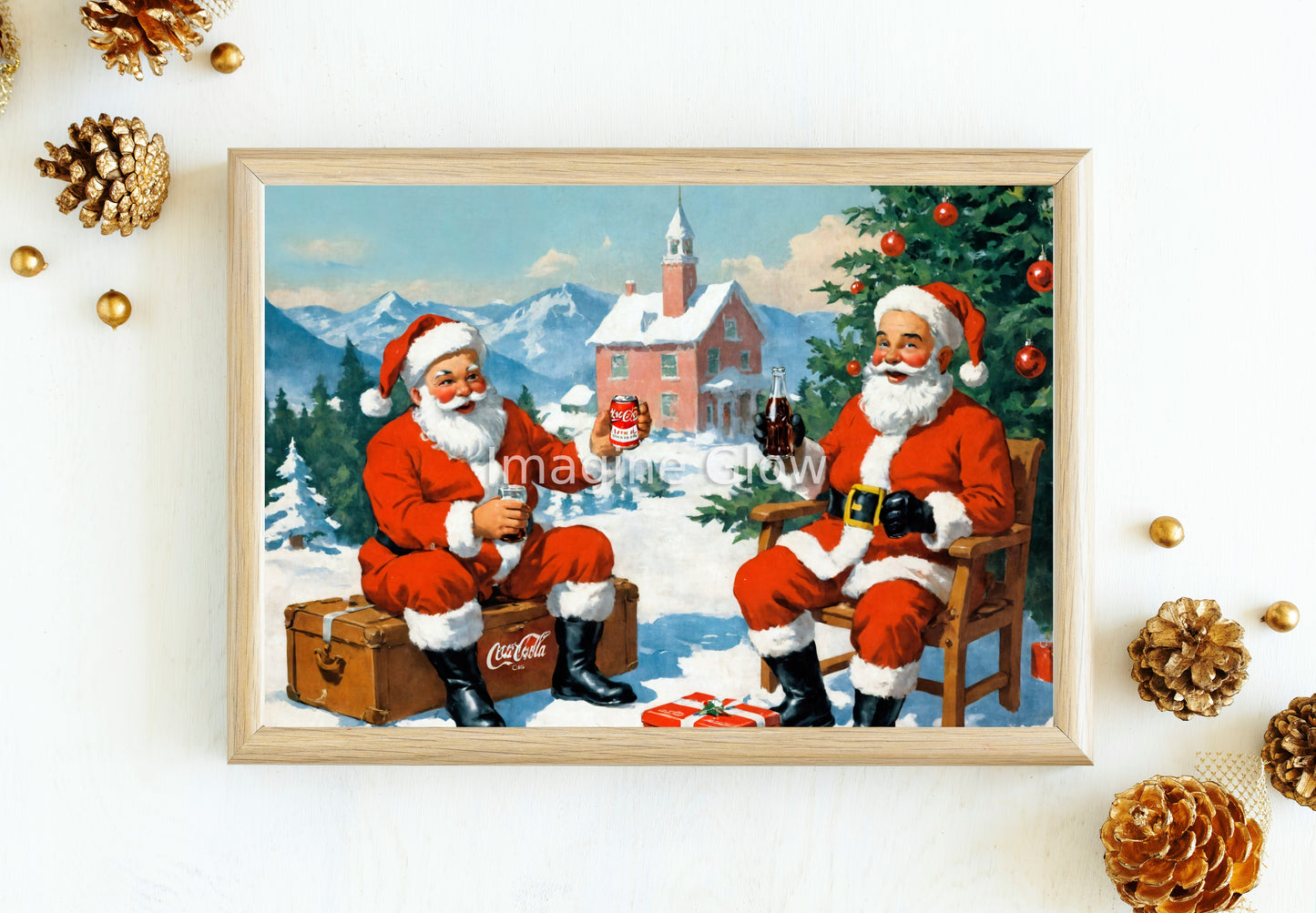 Cheerful Santa art print to brighten up your holiday season