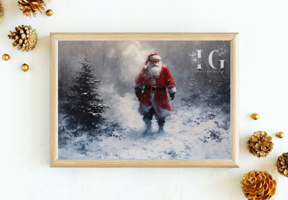 Festive wall art with Santa Claus, ideal for adding holiday cheer to your home.