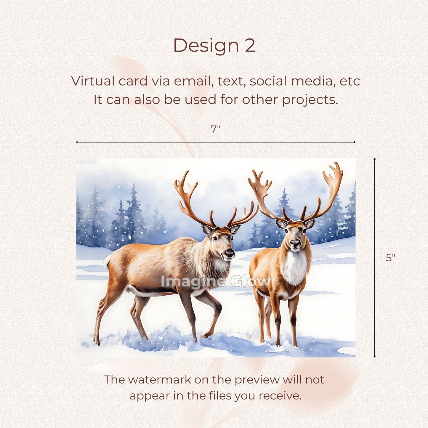 Christmas Reindeer Card Printable for Festive Greetings