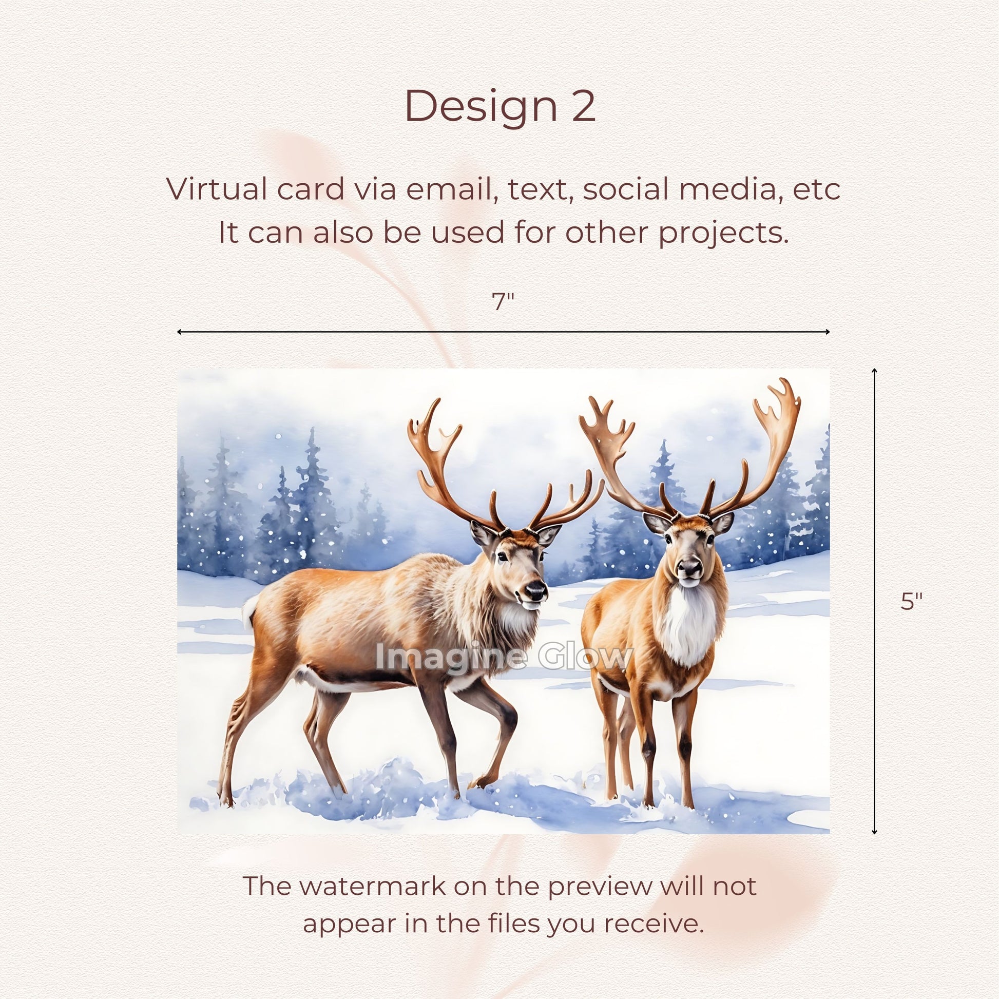 Christmas Reindeer Card Printable for Festive Greetings