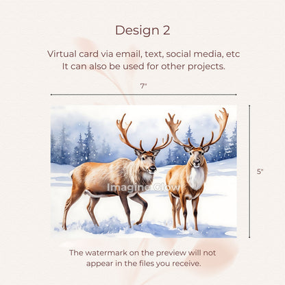 Christmas Reindeer Card Printable for Festive Greetings