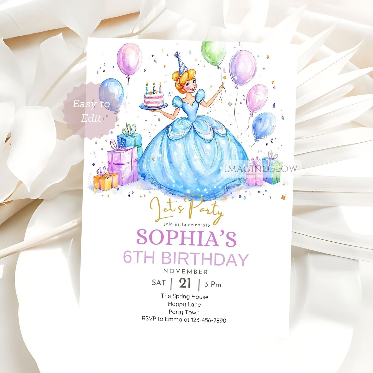 Royal ball birthday invite
