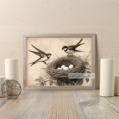 Classic nature-inspired swallow bird wall decor
