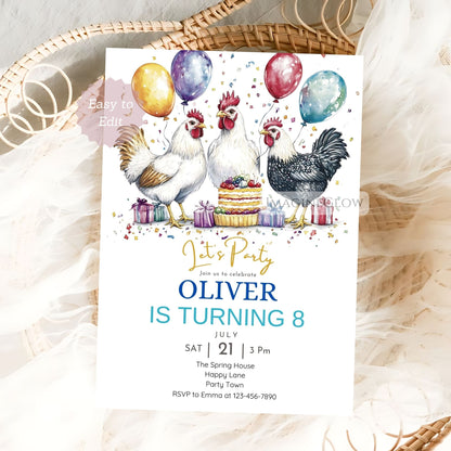 Country birthday invitation for boys
