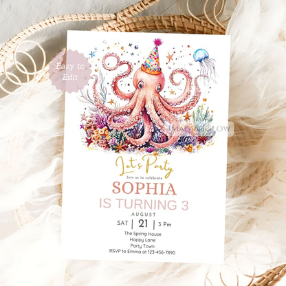 Customizable under the sea party invite