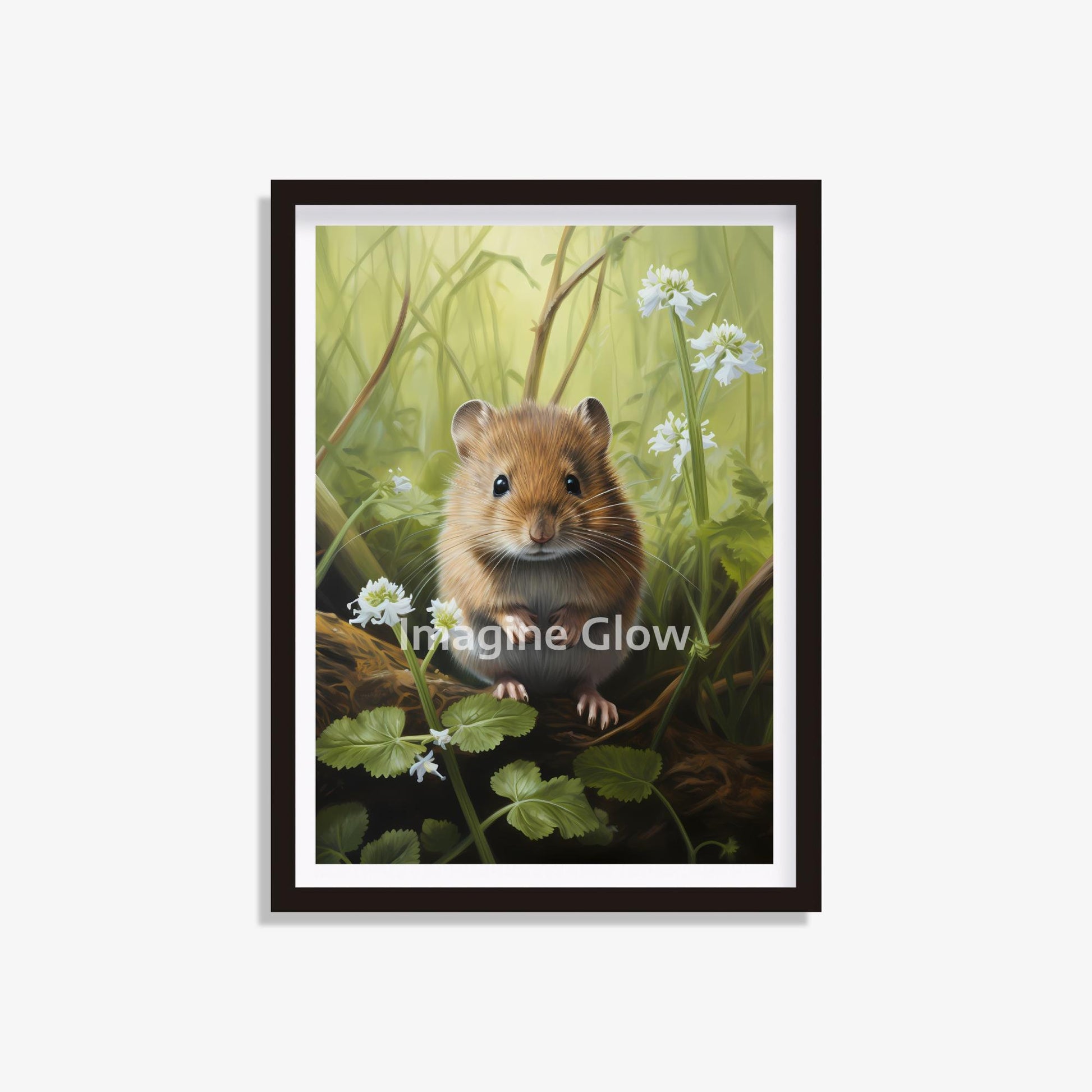 Cute Field Vole In Forest - Printable Animal Wall Art