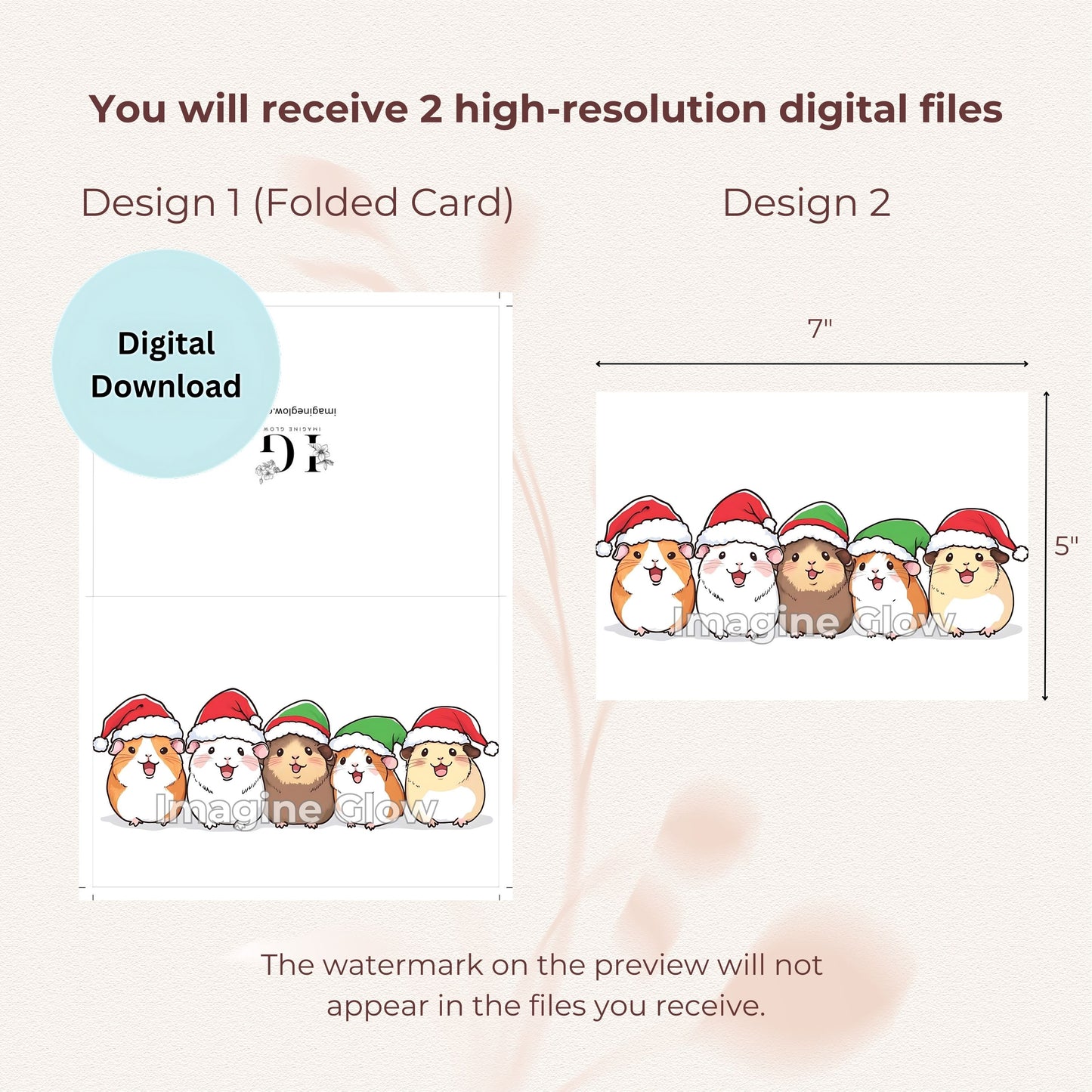 Cute Guinea Pig Christmas Card for Pet Enthusiasts