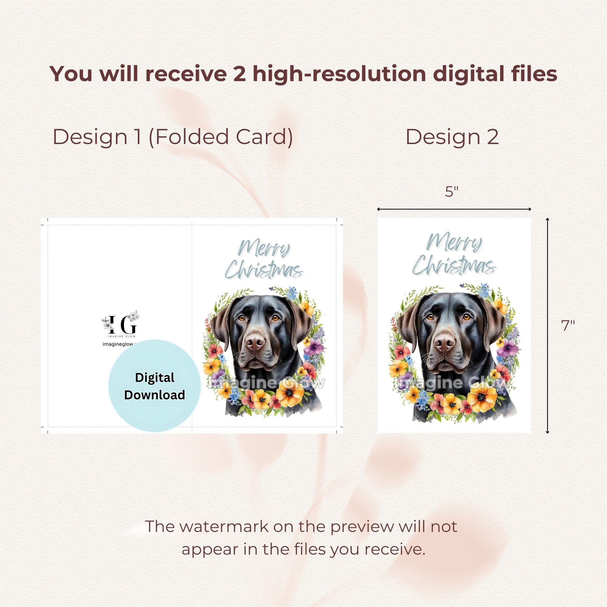 Cute Labrador Retriever Christmas Card for Dog Lovers
