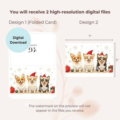 Cute dog-themed Christmas card set for pet lovers.