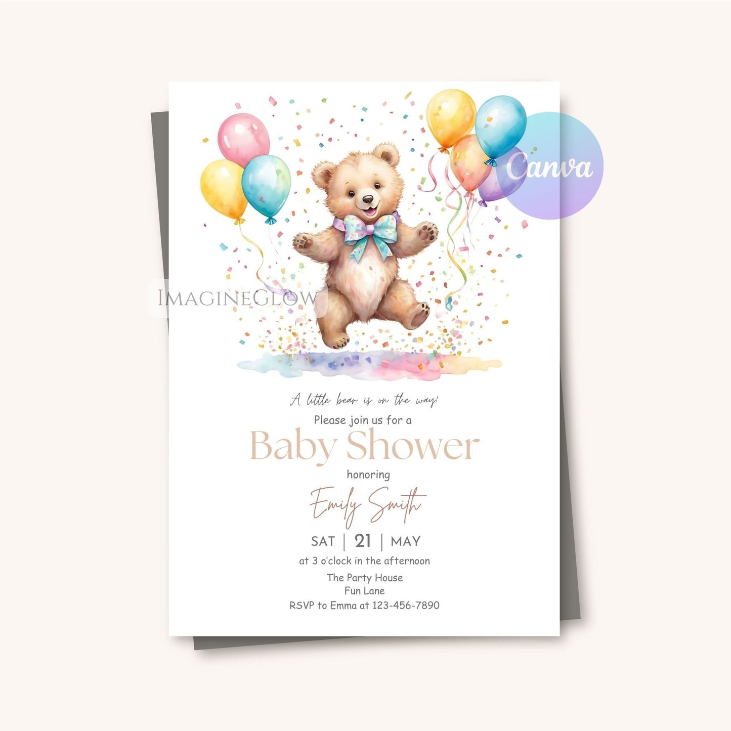 Forest animal baby shower invitation neutral
