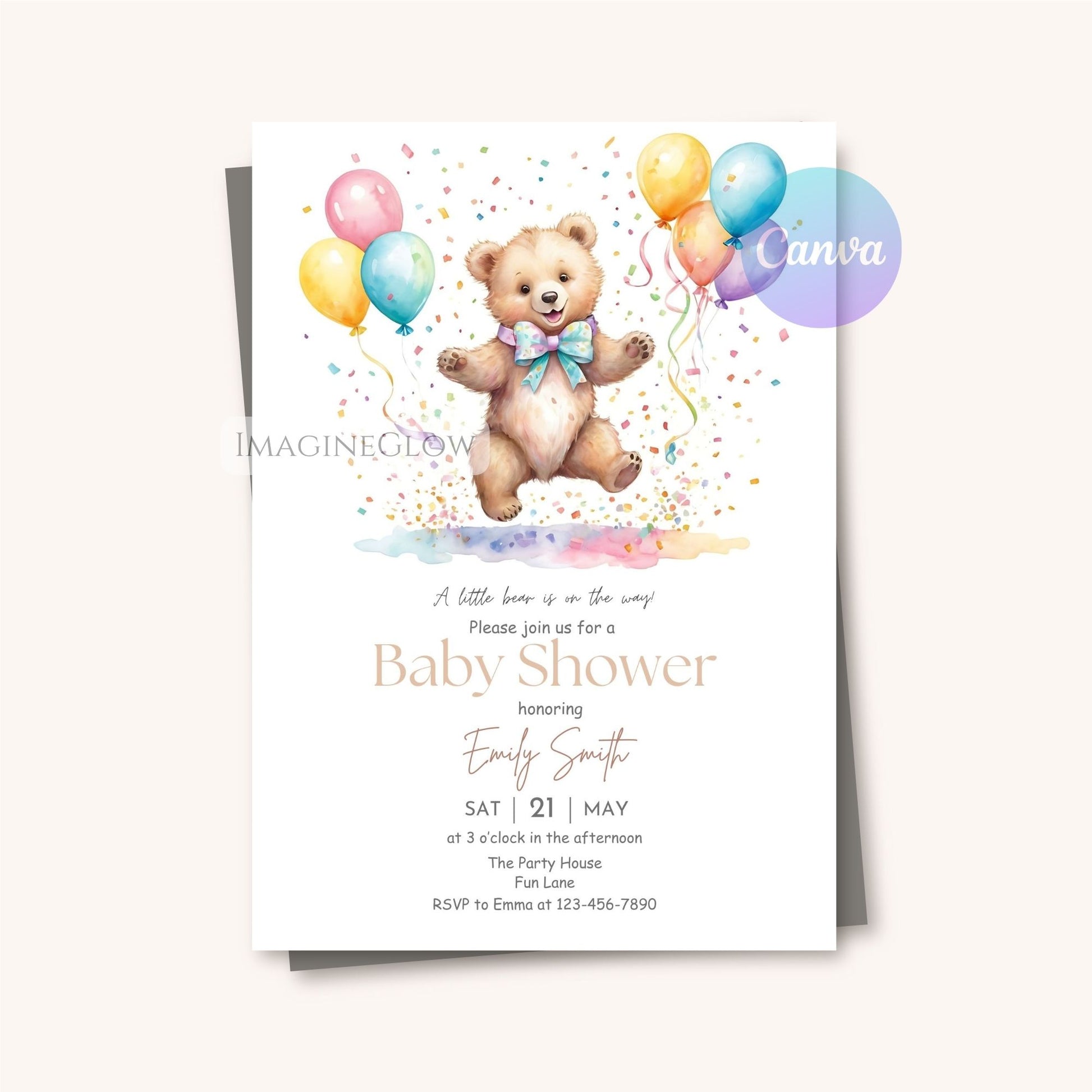 Forest animal baby shower invitation neutral
